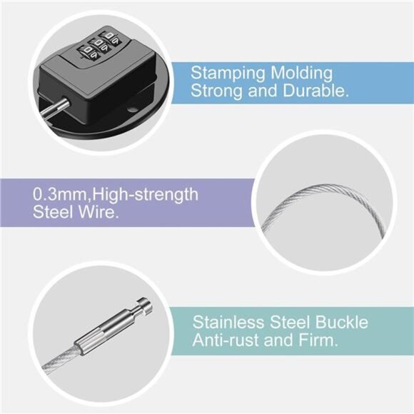 2 Pack Refrigerator Lock - Heavy Duty Combination Fridge Lock (Black) - Picture 5 of 8